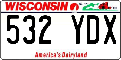 WI license plate 532YDX