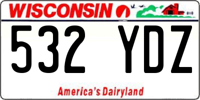 WI license plate 532YDZ