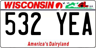WI license plate 532YEA