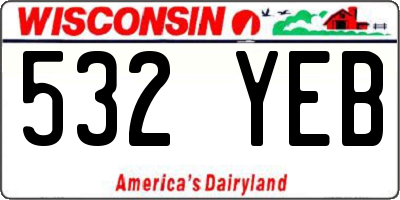 WI license plate 532YEB