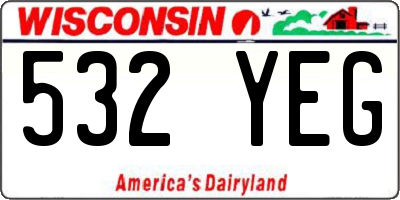 WI license plate 532YEG