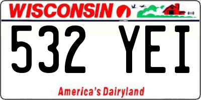 WI license plate 532YEI