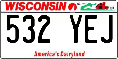 WI license plate 532YEJ