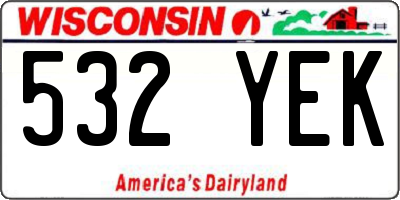 WI license plate 532YEK
