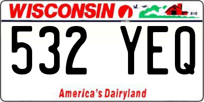 WI license plate 532YEQ