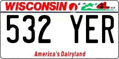 WI license plate 532YER