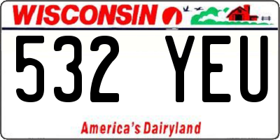 WI license plate 532YEU