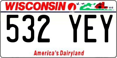 WI license plate 532YEY