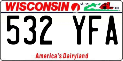 WI license plate 532YFA