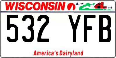 WI license plate 532YFB