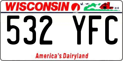 WI license plate 532YFC