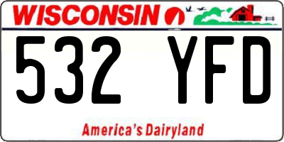 WI license plate 532YFD