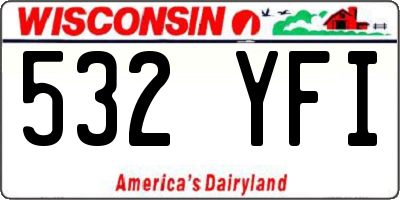 WI license plate 532YFI