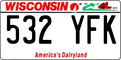 WI license plate 532YFK
