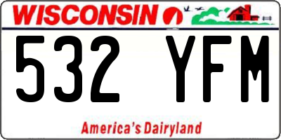 WI license plate 532YFM