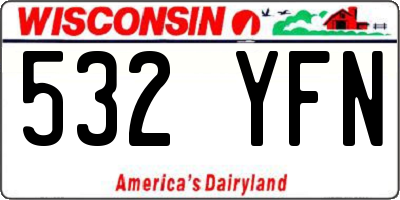 WI license plate 532YFN