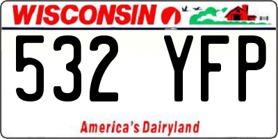 WI license plate 532YFP