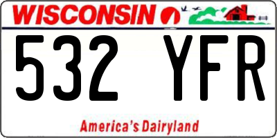 WI license plate 532YFR