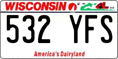 WI license plate 532YFS