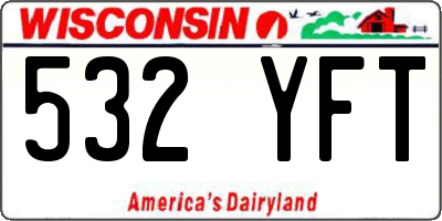 WI license plate 532YFT