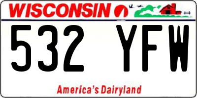 WI license plate 532YFW