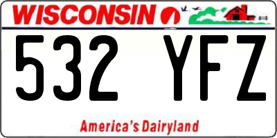 WI license plate 532YFZ