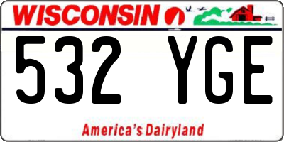 WI license plate 532YGE