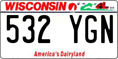 WI license plate 532YGN