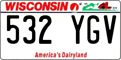 WI license plate 532YGV