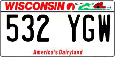 WI license plate 532YGW