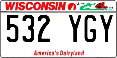 WI license plate 532YGY