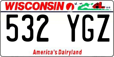 WI license plate 532YGZ