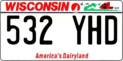 WI license plate 532YHD