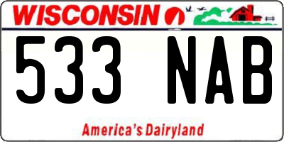 WI license plate 533NAB