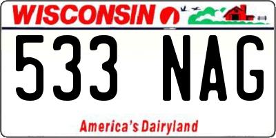 WI license plate 533NAG