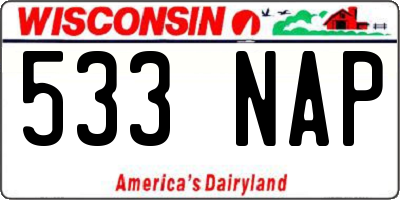WI license plate 533NAP