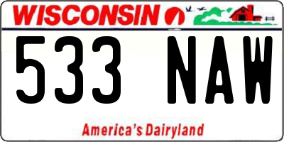 WI license plate 533NAW