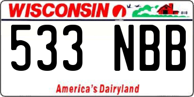 WI license plate 533NBB