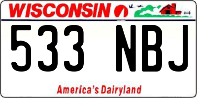 WI license plate 533NBJ