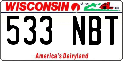 WI license plate 533NBT