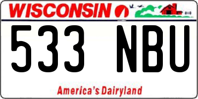 WI license plate 533NBU