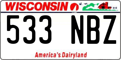 WI license plate 533NBZ