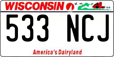 WI license plate 533NCJ