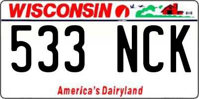 WI license plate 533NCK