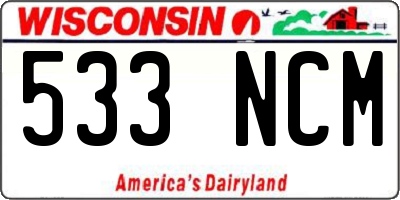 WI license plate 533NCM