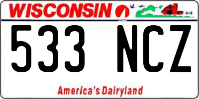 WI license plate 533NCZ