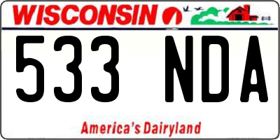 WI license plate 533NDA