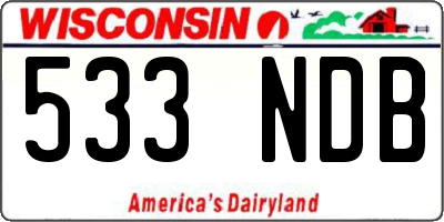 WI license plate 533NDB