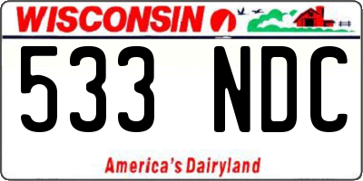 WI license plate 533NDC
