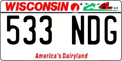 WI license plate 533NDG